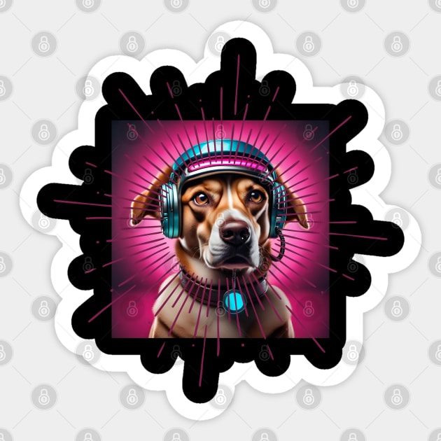 Beautiful futuristic style beige dog Sticker by Studio468